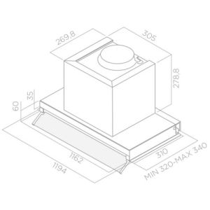 Аспиратор за вграждане ELICA, модел: BOX IN PLUS IXGL/A 120 