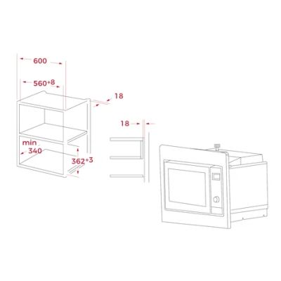 Микровълнова фурна с грил за вграждане ТЕКА, MWE 202 FI