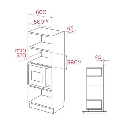 Микровълнова фурна за вграждане с грил ТЕКА, MLEG 820 FI FUllBlack - черна