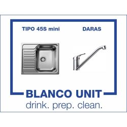 Комплект мивка BLANCO TIPO 45 S mini мат и смесител BLANCO DARAS хром