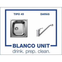 Комплект мивка BLANCO TIPO 45 мат и смесител BLANCO DARAS хром