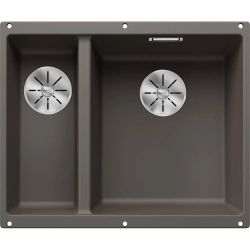 Кухненска мивка BLANCO SUBLINE 340/160-U с дясно корито - цвят Вулканично сив