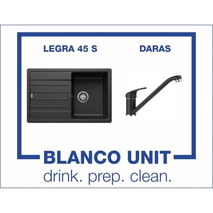 Промоционален комплект мивка BLANCO LEGRA 45S и смесител BLANCO DARAS цвят Антрацит