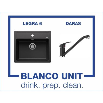 Промоционален комплект мивка BLANCO LEGRA 6 и смесител BLANCO DARAS цвят Антрацит