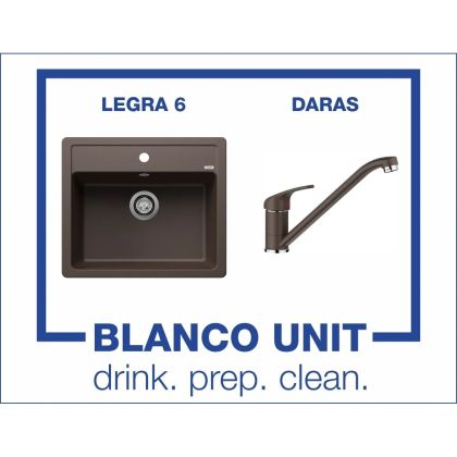Промоционален комплект мивка BLANCO LEGRA 6 и смесител BLANCO DARAS цвят Кафе