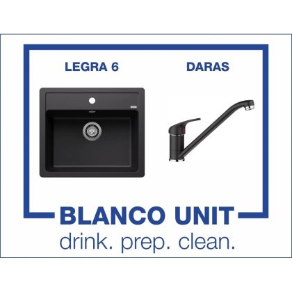 Промоционален комплект мивка BLANCO LEGRA 6 и смесител BLANCO DARAS цвят Черен