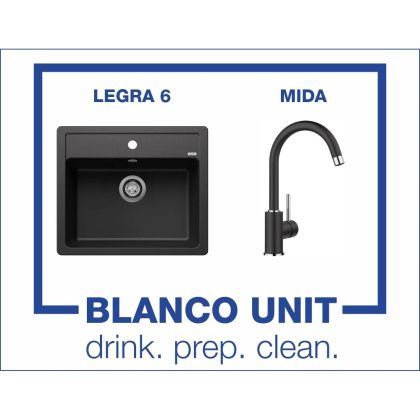 Промоционален комплект мивка BLANCO LEGRA 6 и смесител BLANCO MIDA цвят Антрацит