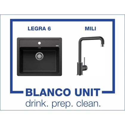 Промоционален комплект мивка BLANCO LEGRA 6 и смесител BLANCO MILI цвят Антрацит