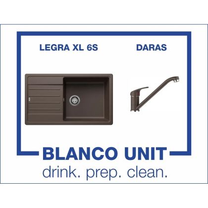Промоционален комплект мивка BLANCO LEGRA XL 6S и смесител BLANCO DARAS цвят Кафе