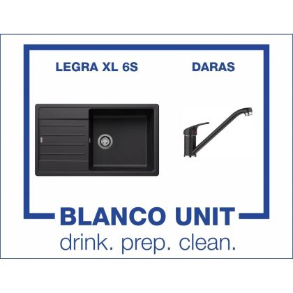 Промоционален комплект мивка BLANCO LEGRA XL 6S и смесител BLANCO DARAS цвят Черен
