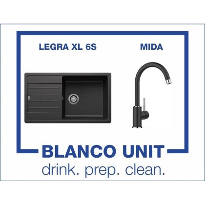 Промоционален комплект мивка BLANCO LEGRA XL 6S и смесител BLANCO MIDA цвят Антрацит