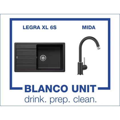 Промоционален комплект мивка BLANCO LEGRA XL 6S и смесител BLANCO MIDA цвят Черен