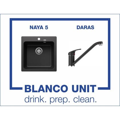 Промоционален комплект мивка BLANCO NAYA 5 и смесител BLANCO DARAS цвят Антрацит