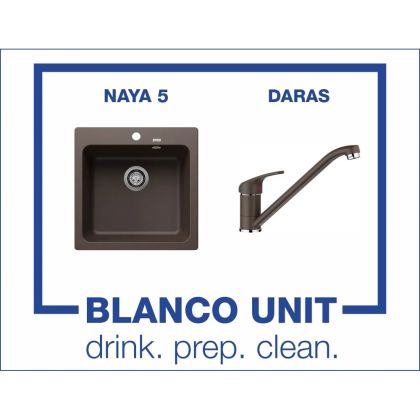 Промоционален комплект мивка BLANCO NAYA 5 и смесител BLANCO DARAS цвят Кафе
