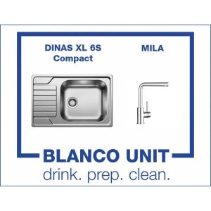 Комплект мивка BLANCO DINAS XL 6S Compact и смесител BLANCO MILA хром