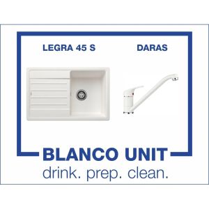 Промоционален комплект мивка BLANCO LEGRA 45S и смесител BLANCO DARAS цвят Бял