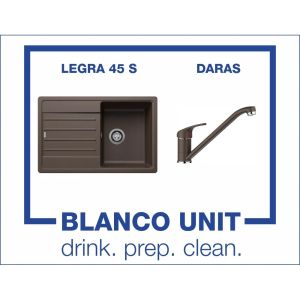 Промоционален комплект мивка BLANCO LEGRA 45S и смесител BLANCO DARAS цвят Кафе