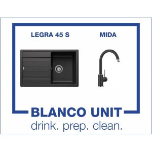 Промоционален комплект мивка BLANCO LEGRA 45S и смесител BLANCO MIDA цвят Антрацит