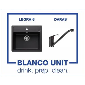Промоционален комплект мивка BLANCO LEGRA 6 и смесител BLANCO DARAS цвят Черен