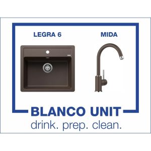 Промоционален комплект мивка BLANCO LEGRA 6 и смесител BLANCO MIDA цвят Кафе