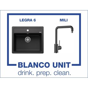 Промоционален комплект мивка BLANCO LEGRA 6 и смесител BLANCO MILI цвят Антрацит