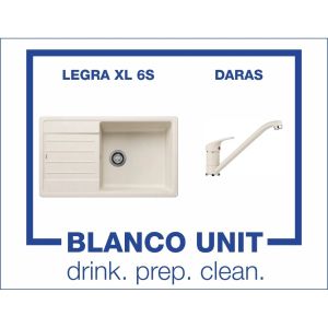 Промоционален комплект мивка BLANCO LEGRA XL 6S и смесител BLANCO DARAS цвят Меко бял