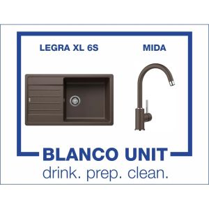 Промоционален комплект мивка BLANCO LEGRA XL 6S и смесител BLANCO MIDA цвят Кафе