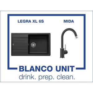 Промоционален комплект мивка BLANCO LEGRA XL 6S и смесител BLANCO MIDA цвят Черен
