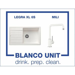 Промоционален комплект мивка BLANCO LEGRA XL 6S и смесител BLANCO MILI цвят Бял