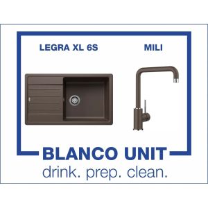 Промоционален комплект мивка BLANCO LEGRA XL 6S и смесител BLANCO MILI цвят Кафе