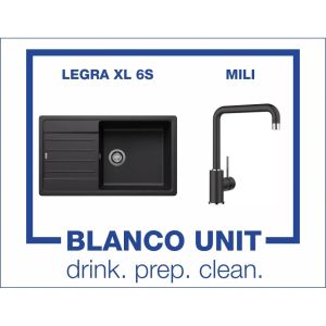 Промоционален комплект мивка BLANCO LEGRA XL 6S и смесител BLANCO MILI цвят Черен
