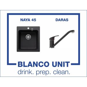 Промоционален комплект мивка BLANCO NAYA 45 и смесител BLANCO DARAS цвят Черен