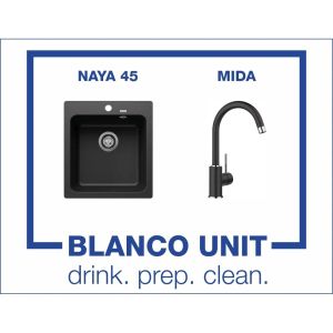Промоционален комплект мивка BLANCO NAYA 45 и смесител BLANCO MIDA цвят Антрацит