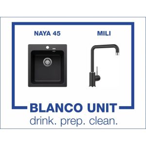 Промоционален комплект мивка BLANCO NAYA 45 и смесител BLANCO MILI цвят Черен