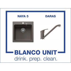 Промоционален комплект мивка BLANCO NAYA 5 и смесител BLANCO DARAS цвят Вулканично сив
