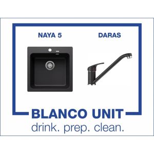 Промоционален комплект мивка BLANCO NAYA 5 и смесител BLANCO DARAS цвят Черен