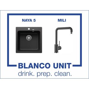 Промоционален комплект мивка BLANCO NAYA 5 и смесител BLANCO MILI цвят Антрацит