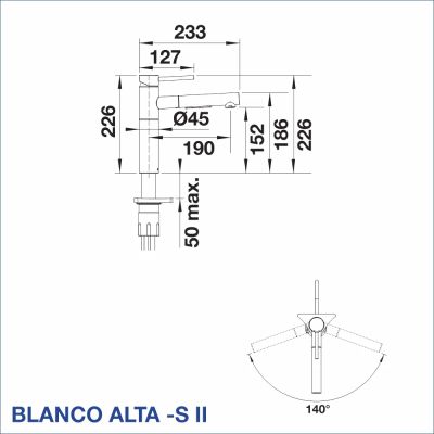 Смесител за кухня BLANCO, ALTA -S II