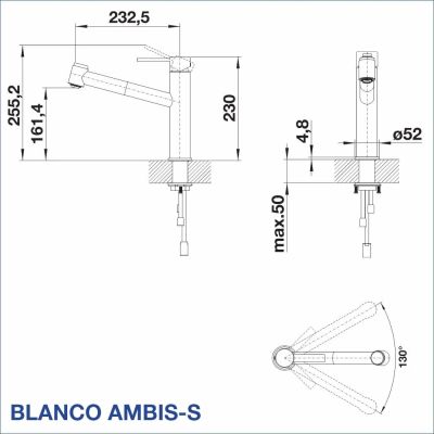 Смесител за кухня BLANCO, AMBIS - S