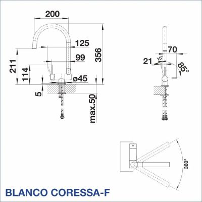 Смесител за кухня BLANCO, CORESSA-F