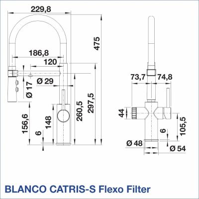 Смесител за кухня BLANCO, CATRIS-S Flexo Filter