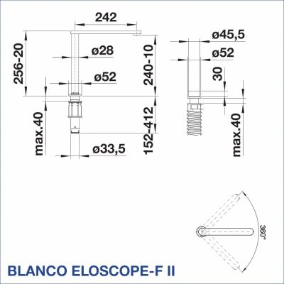 Смесител за кухня BLANCO, ELOSCOPE-F II