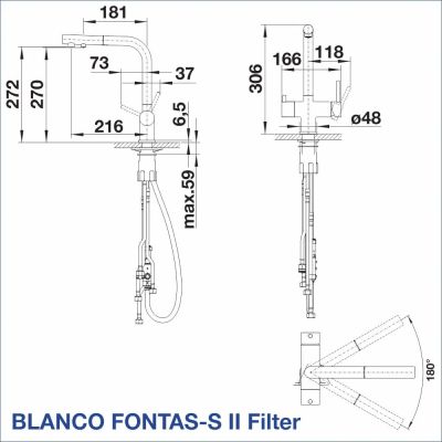 Смесител за кухня BLANCO, FONTAS -S Filter II