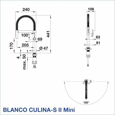 Смесител за кухня BLANCO, CULINA-S II Mini