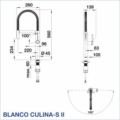 Смесител за кухня BLANCO, CULINA-S II