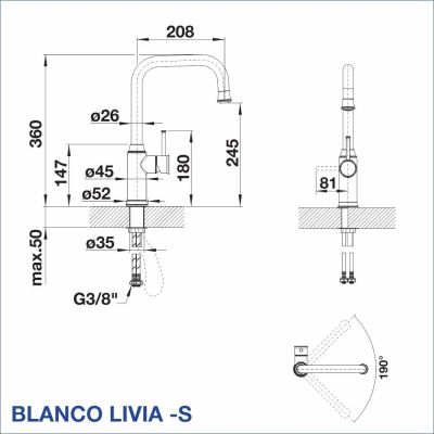 Смесител за кухня BLANCO, LIVIA-S