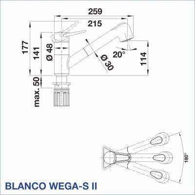 Смесител за кухня BLANCO, WEGA-S II