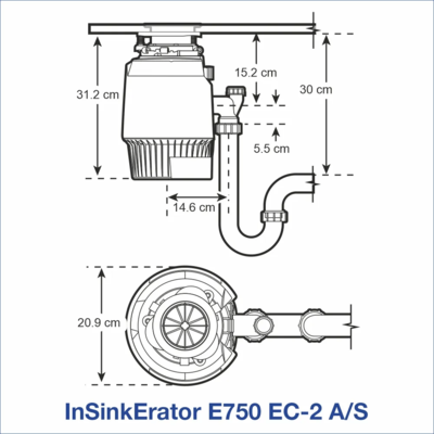 Диспозер InSinkErator, ISE EVOLUTION PLUS 750
