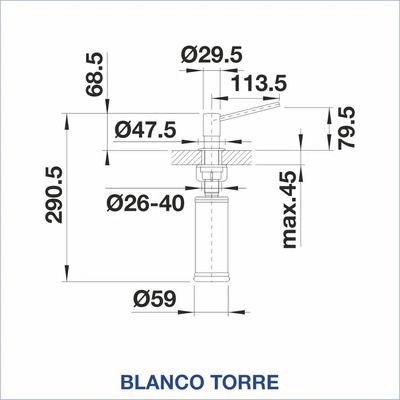 Дозатор за течен сапун BLANCO, TORRE