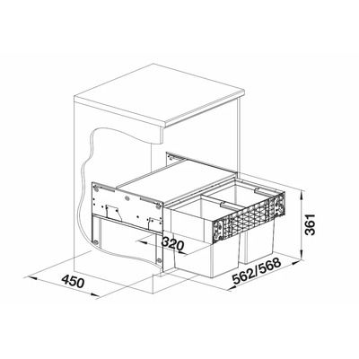 Система за разделяне на отпадъци BLANCO, SELECT II Compact 60/2